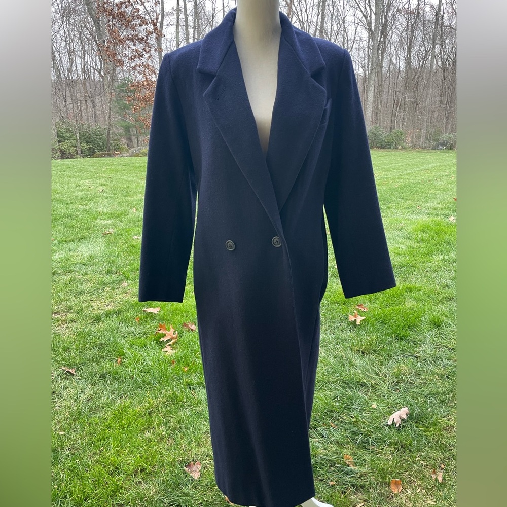 Women's Navy Wool Coat